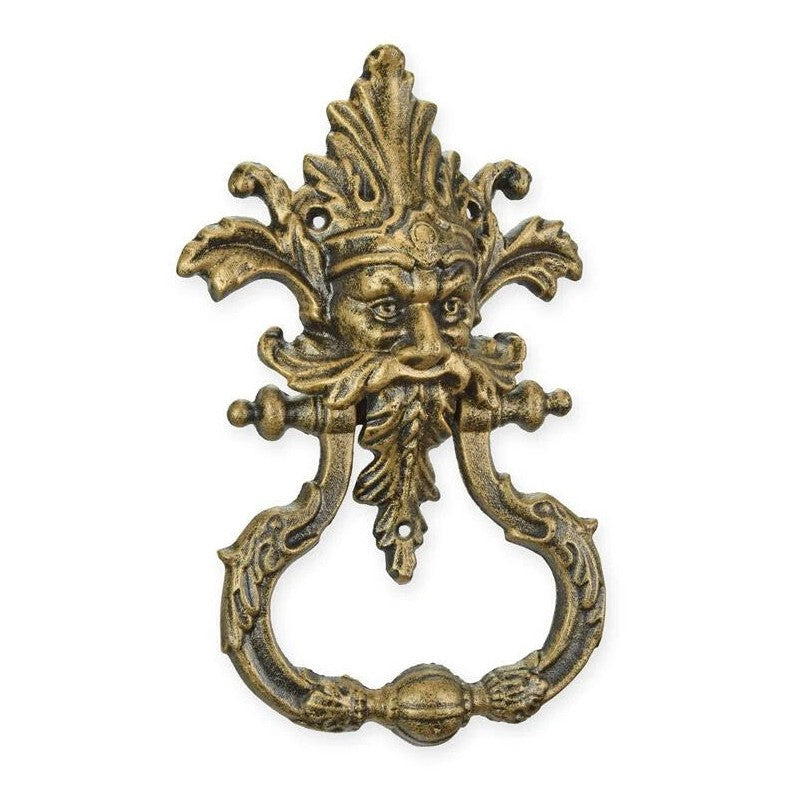 Green Man Door Knocker | Handcrafted Brass Decor