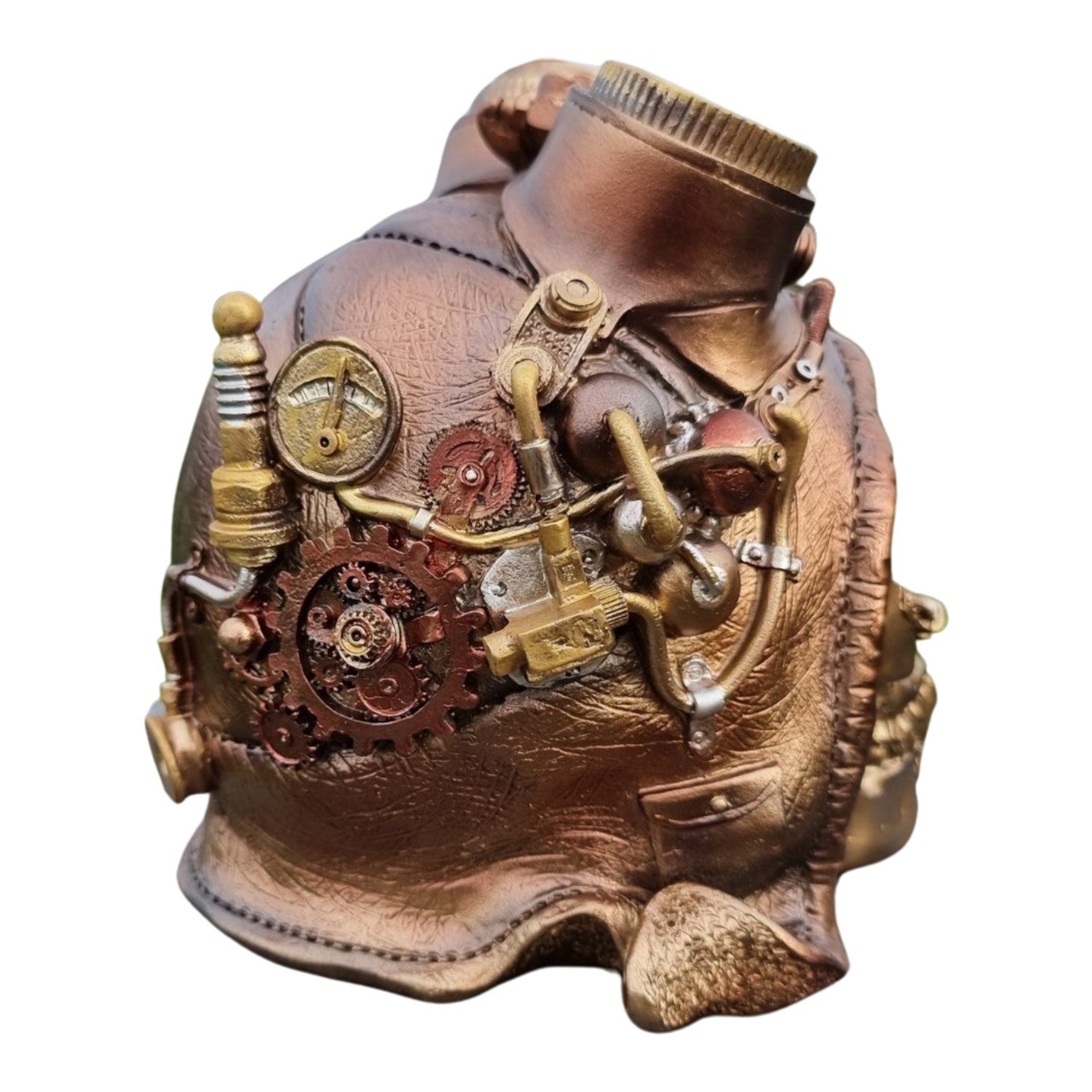 Resin Steampunk Skull with Goggles and Mechanical Detailing