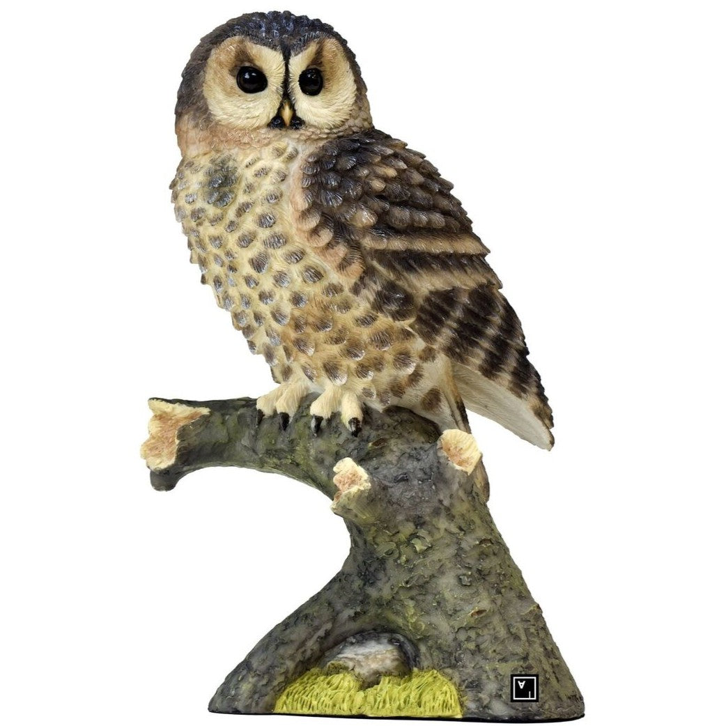 Owl Figurine. Owl on Branch Figurine | Animal Sculptures