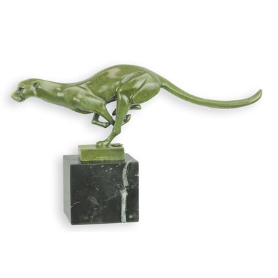 Running Greyhound Sculpture | Handcrafted Bronze Decor | Gift Idea