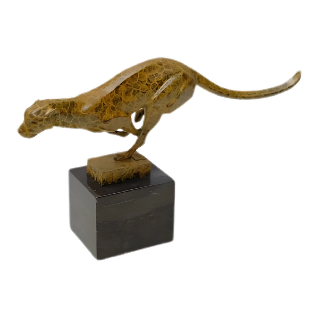 Crouching Cheetah Sculpture | Handcrafted Bronze Decor | Gift Idea
