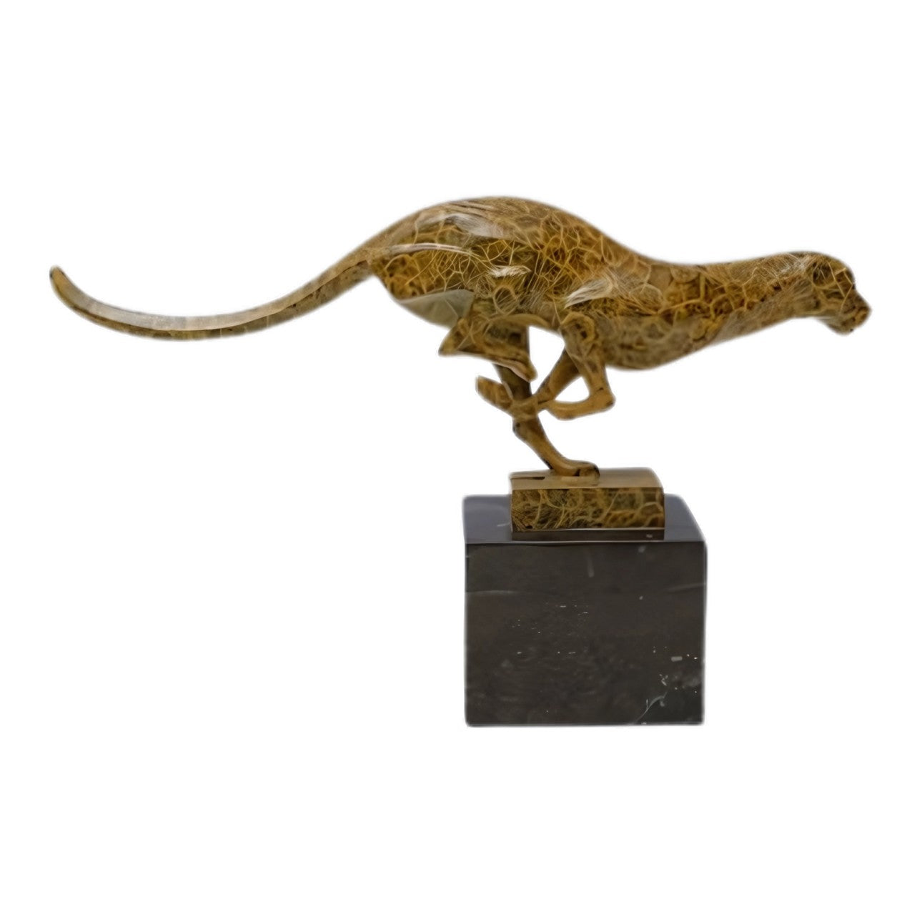 Crouching Cheetah Sculpture | Handcrafted Bronze Decor | Gift Idea