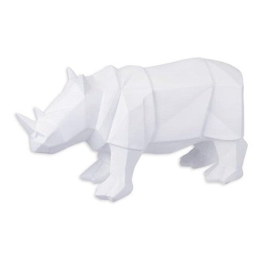Low Poly Rhinoceros Sculpture | Modern Resin Decor