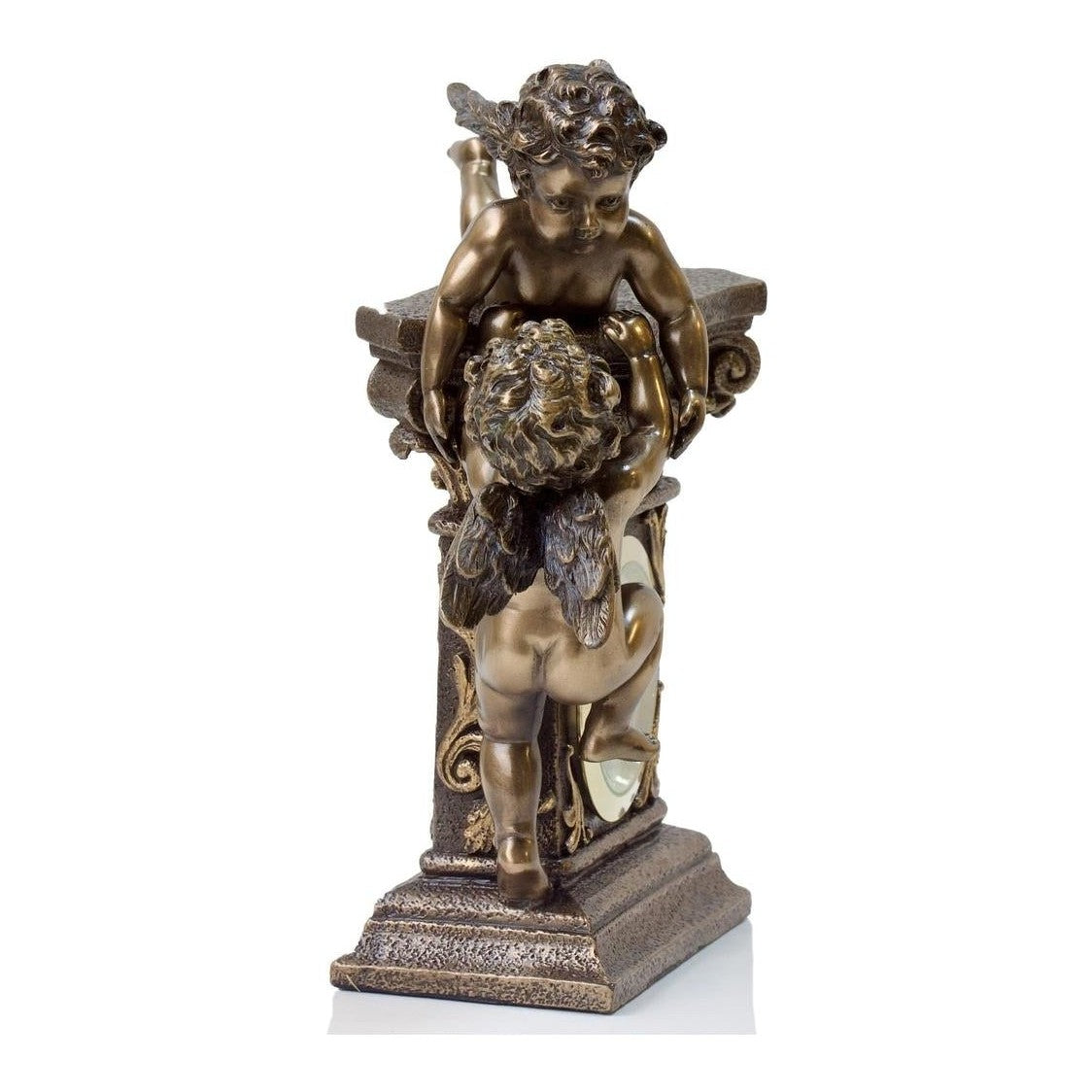 Art nouveau Clock with Angels Cupid.Art nouveau Desk Clock with Cherub