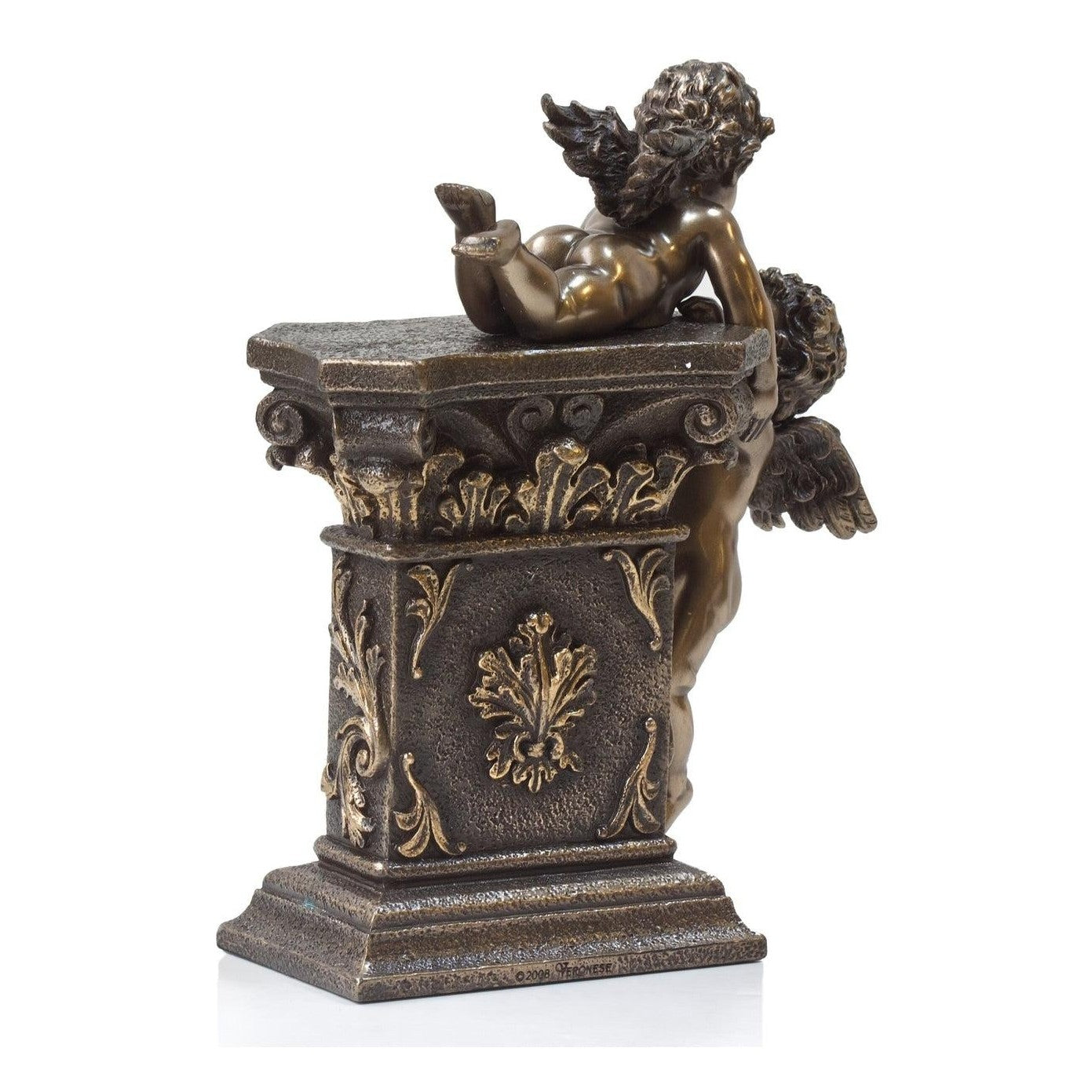 Art nouveau Clock with Angels Cupid.Art nouveau Desk Clock with Cherub