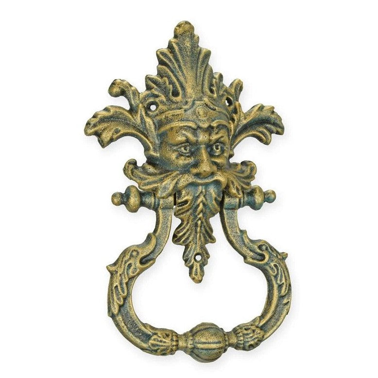 Green Man Door Knocker | Handcrafted Cast Iron Decor | Gift Idea