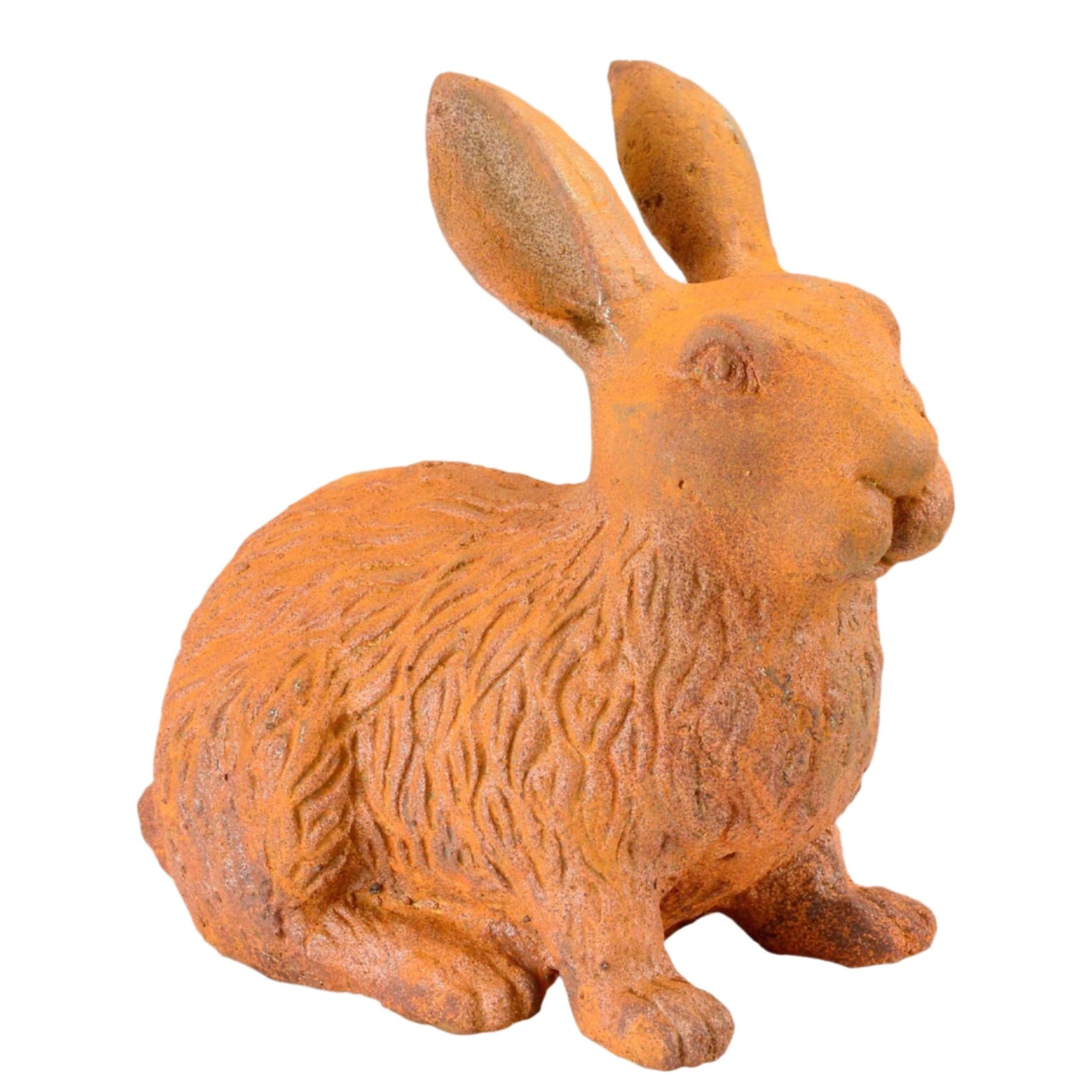 Cast Iron Rabbit Hare Animal Sculpture Figure | Animal Sculptures