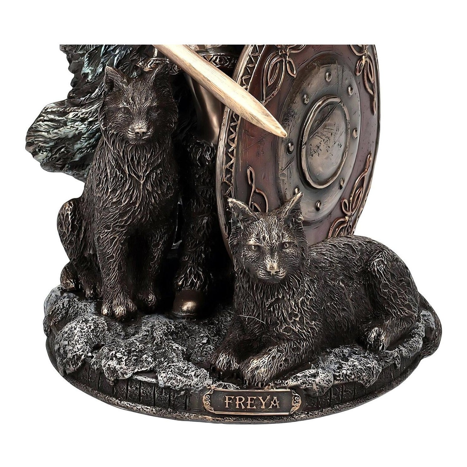 Freya Germanic Goddess as Shieldmaiden Statue. Nordic Goddess Freya