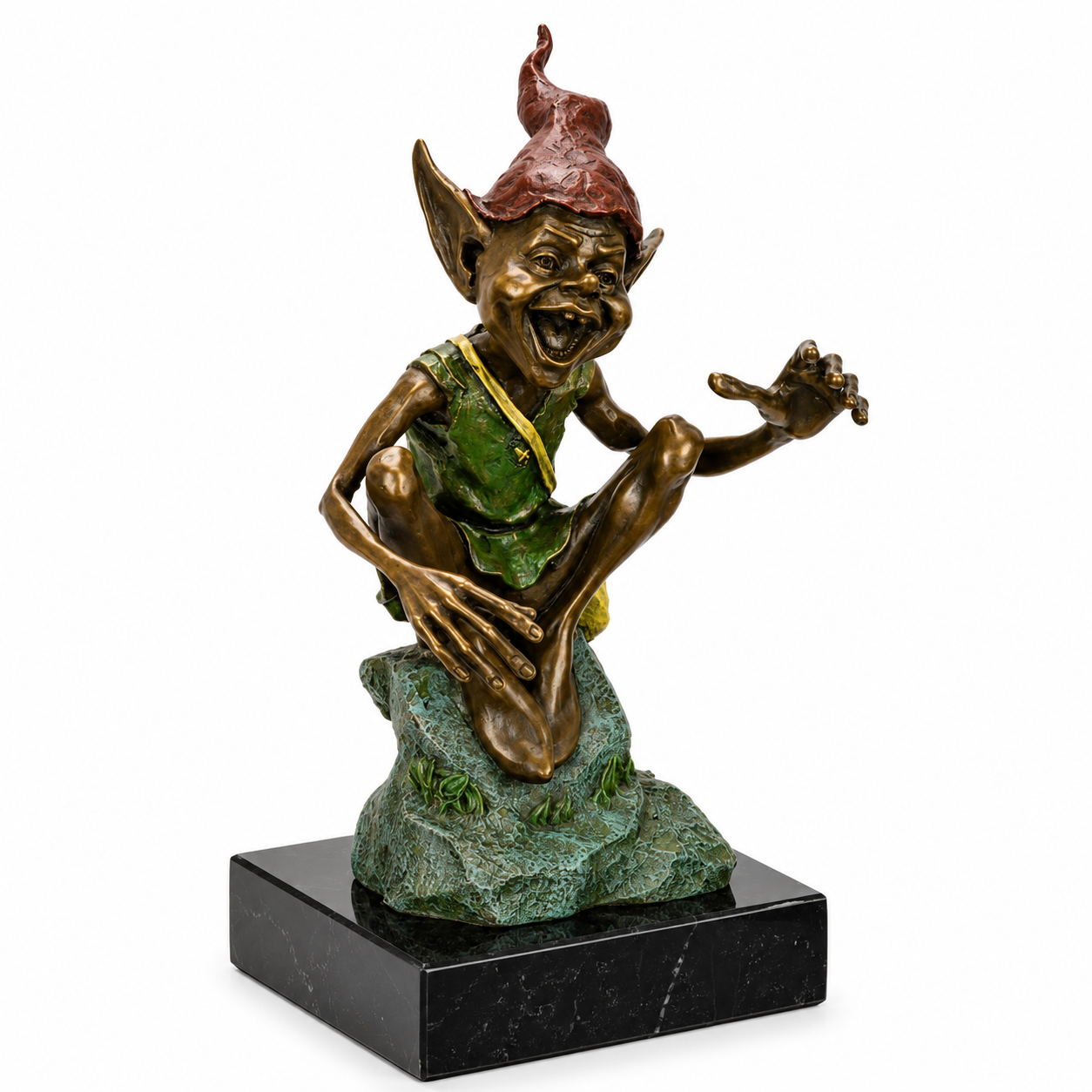 Laughing Forest Goblin | Handcrafted Bronze Decor