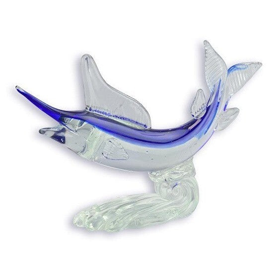Murano Style Glass Figurine of a Marlin Home Decor, Glass & Murano Dec