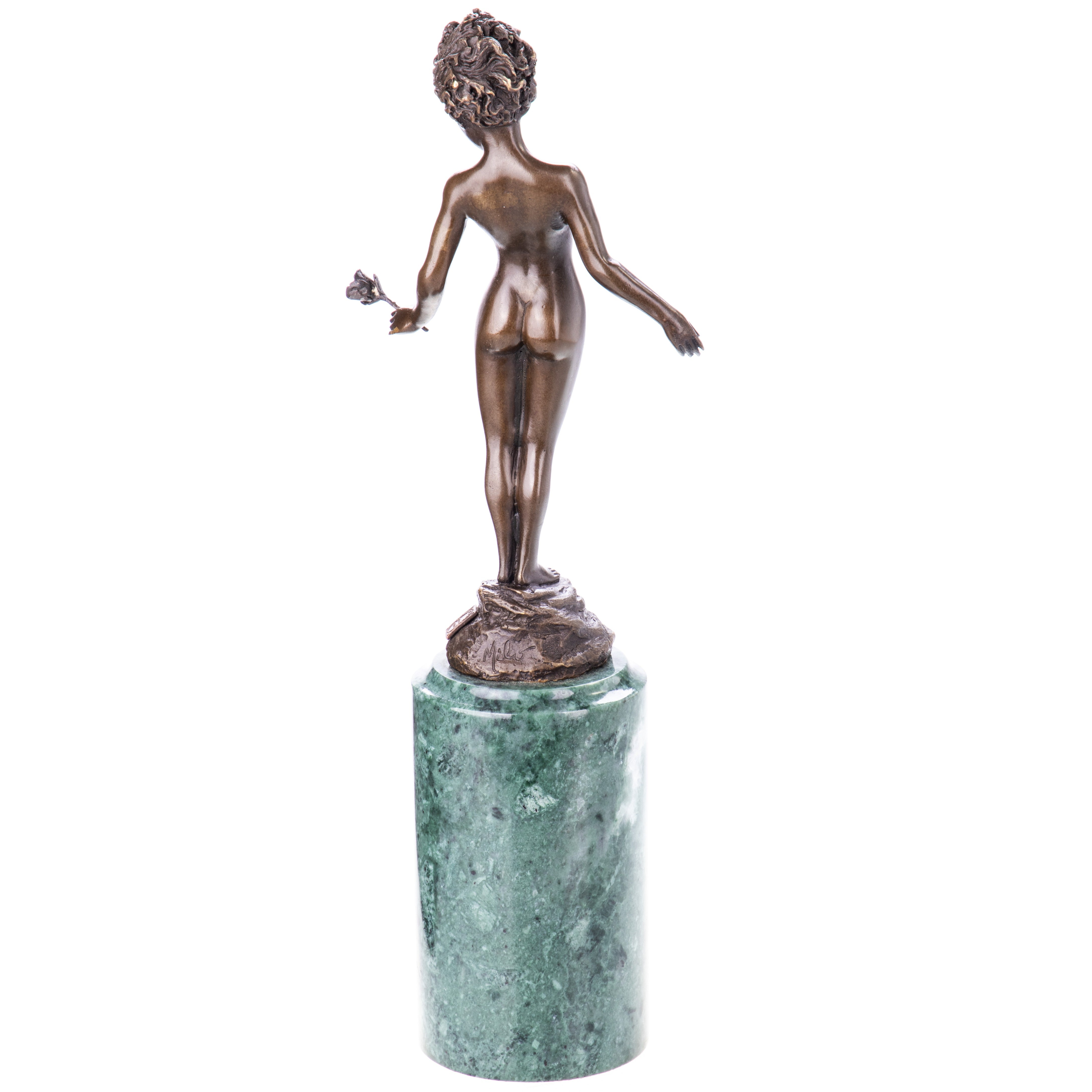 Standing Floral Nude Statue | Handcrafted Bronze Decor