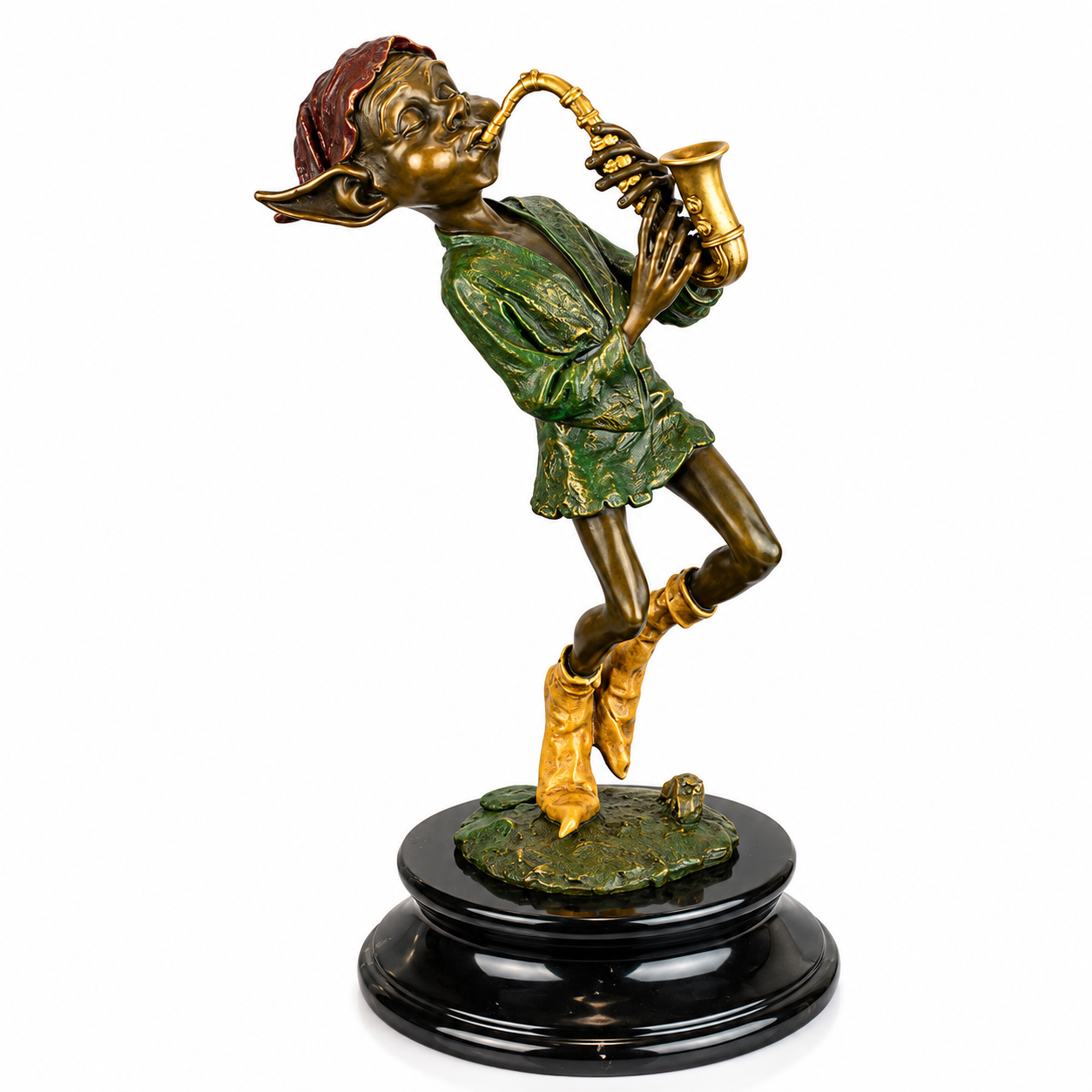 Elf Saxophone Musician | Handcrafted Bronze Decor