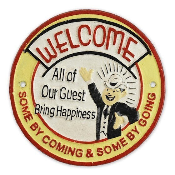 Welcoming Butler Wall Sign | Handcrafted Cast Iron Decor