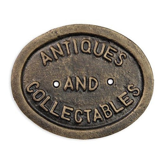 Antiques Collectibles Wall Plaque | Handcrafted Cast Iron Decor