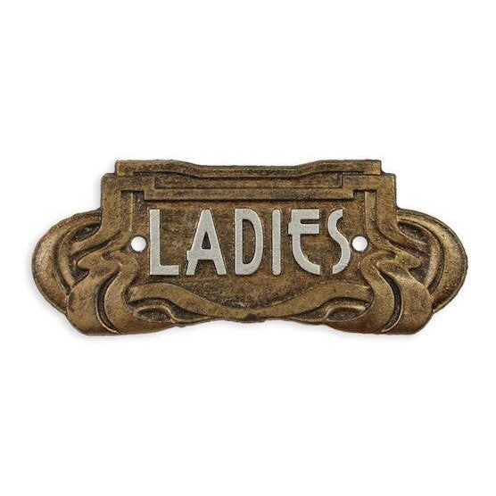 Ladies Restroom Door Plaque | Handcrafted Cast Iron Decor | Gift Idea