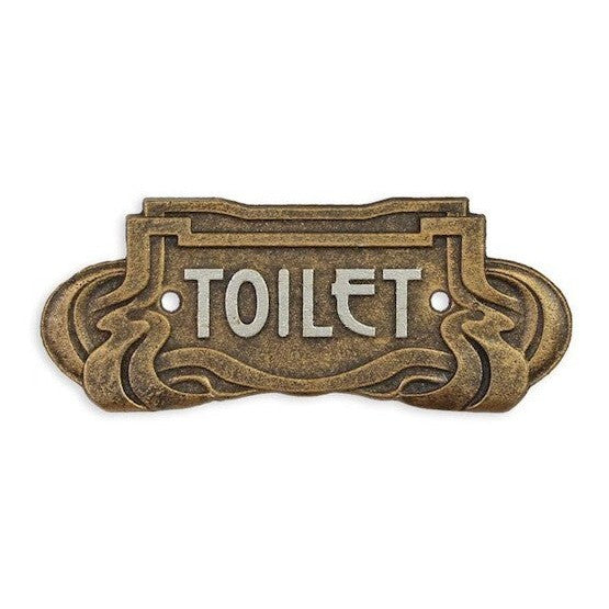 Vintage Toilet Door Plaque | Handcrafted Cast Iron Decor | Gift Idea