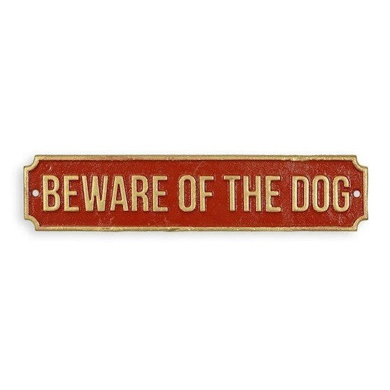 Beware of the Dog Sign | Handcrafted Cast Iron Decor