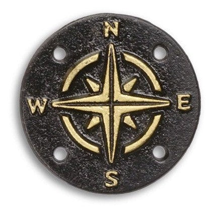 Compass Rose Wall Plaque | Handcrafted Cast Iron Decor | Gift Idea