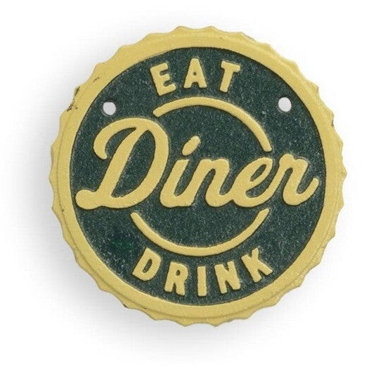 Vintage Diner Bottle Cap Sign | Handcrafted Cast Iron Decor