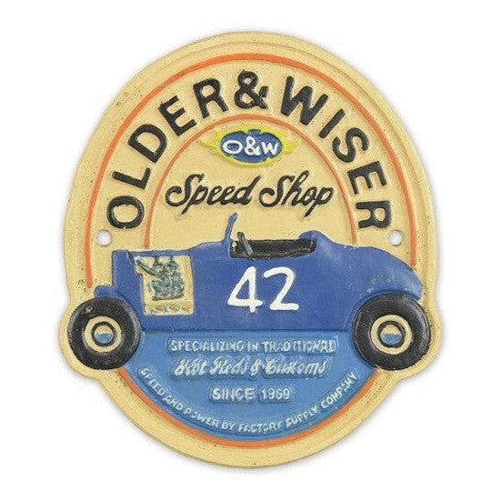 Vintage Speed Shop Car Plaque | Handcrafted Cast Iron Decor