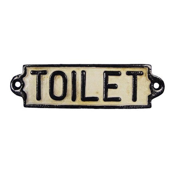 Vintage Toilet Door Sign | Handcrafted Cast Iron Decor | Gift Idea