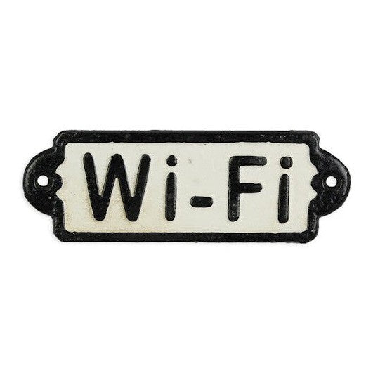Wi-Fi Wall Sign | Handcrafted Cast Iron Decor | Gift Idea