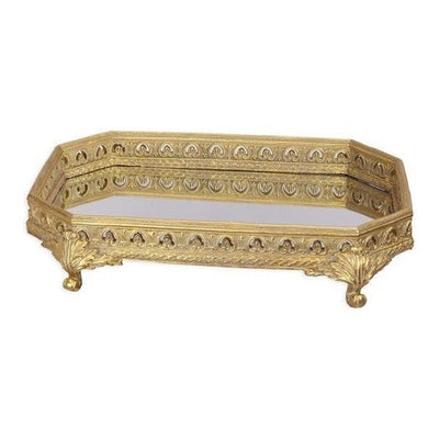 Octagonal Gold Tray | Handcrafted Brass Decor | Unique Home Accent