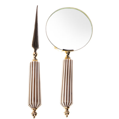 Set magnifying glass & letter opener | Handcrafted Brass Decor