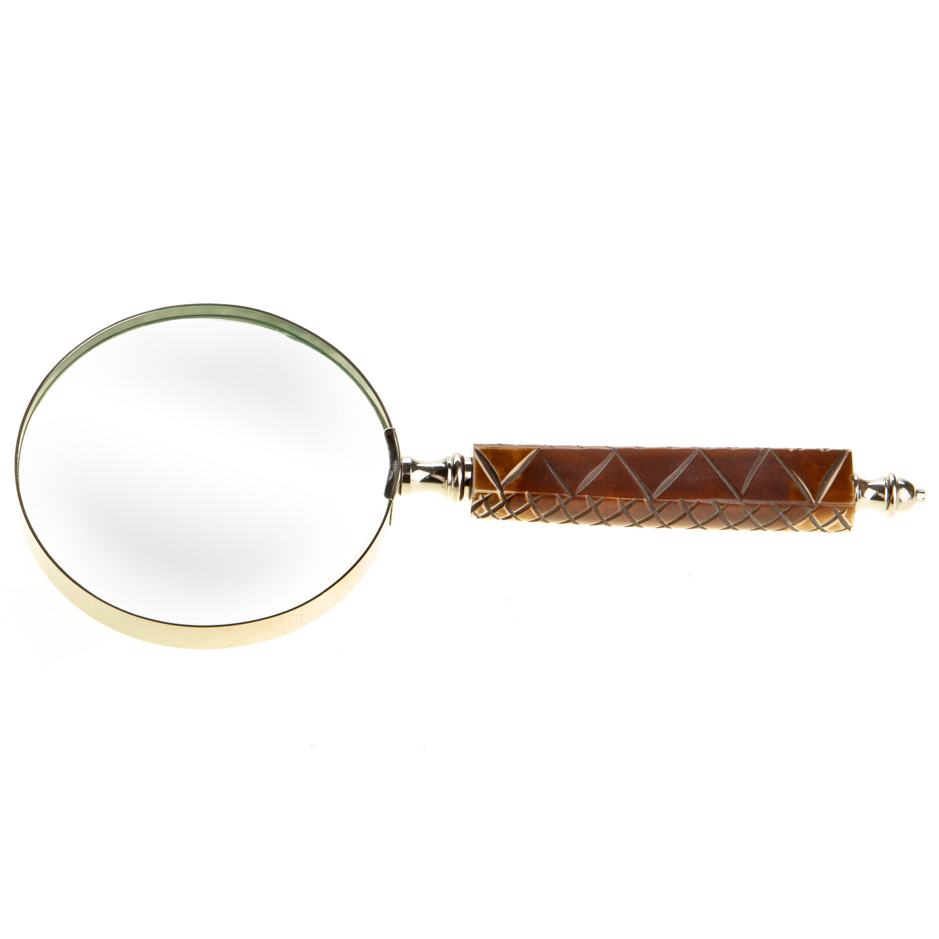 Brass Magnifying Glass – Antique Style Reading Loupe – view 1