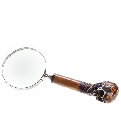 Magnifying glass with skull | Handcrafted Brass Decor | Unique Home