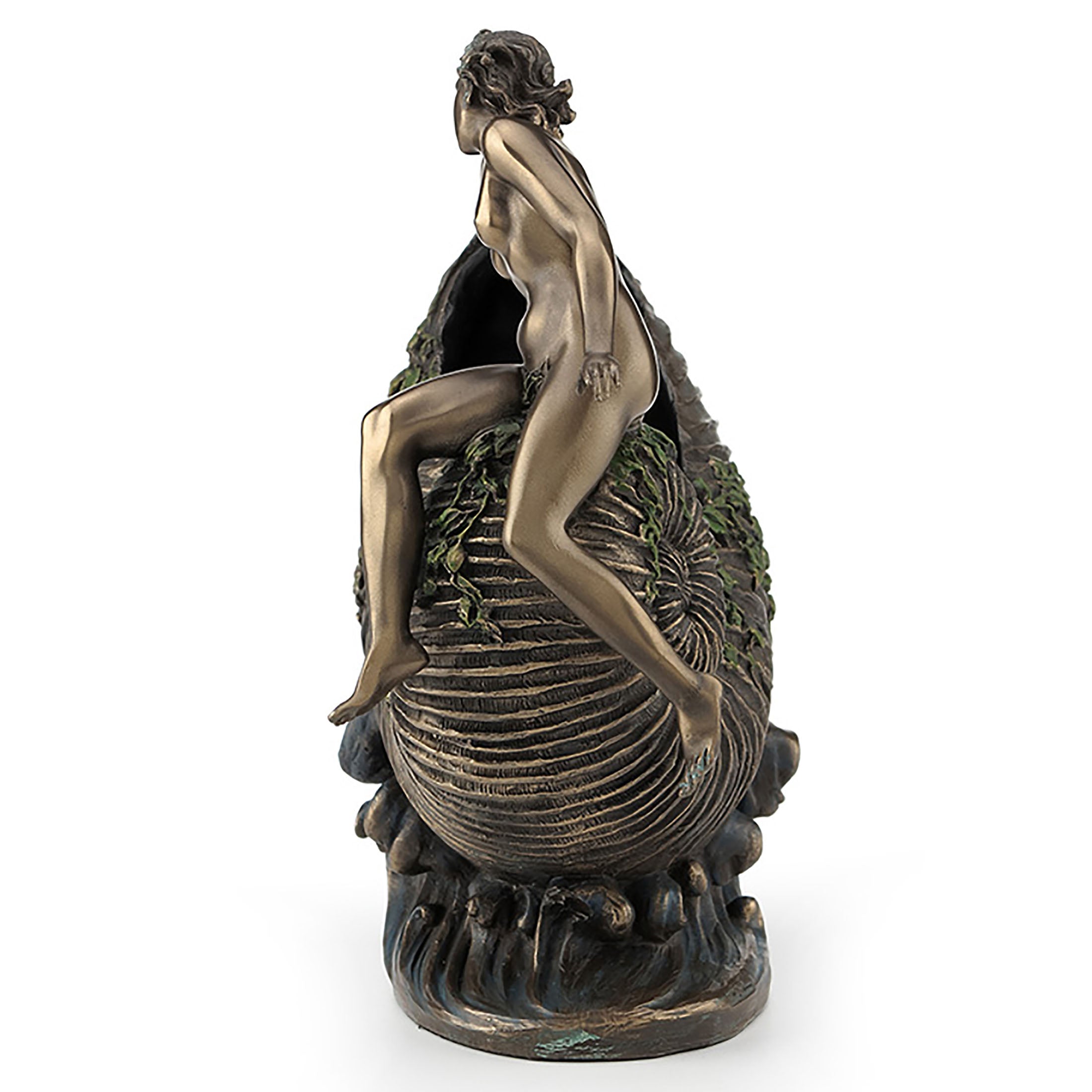 Art Nouveau Nude Lady Sitting On Nautilus Shell Vessel
