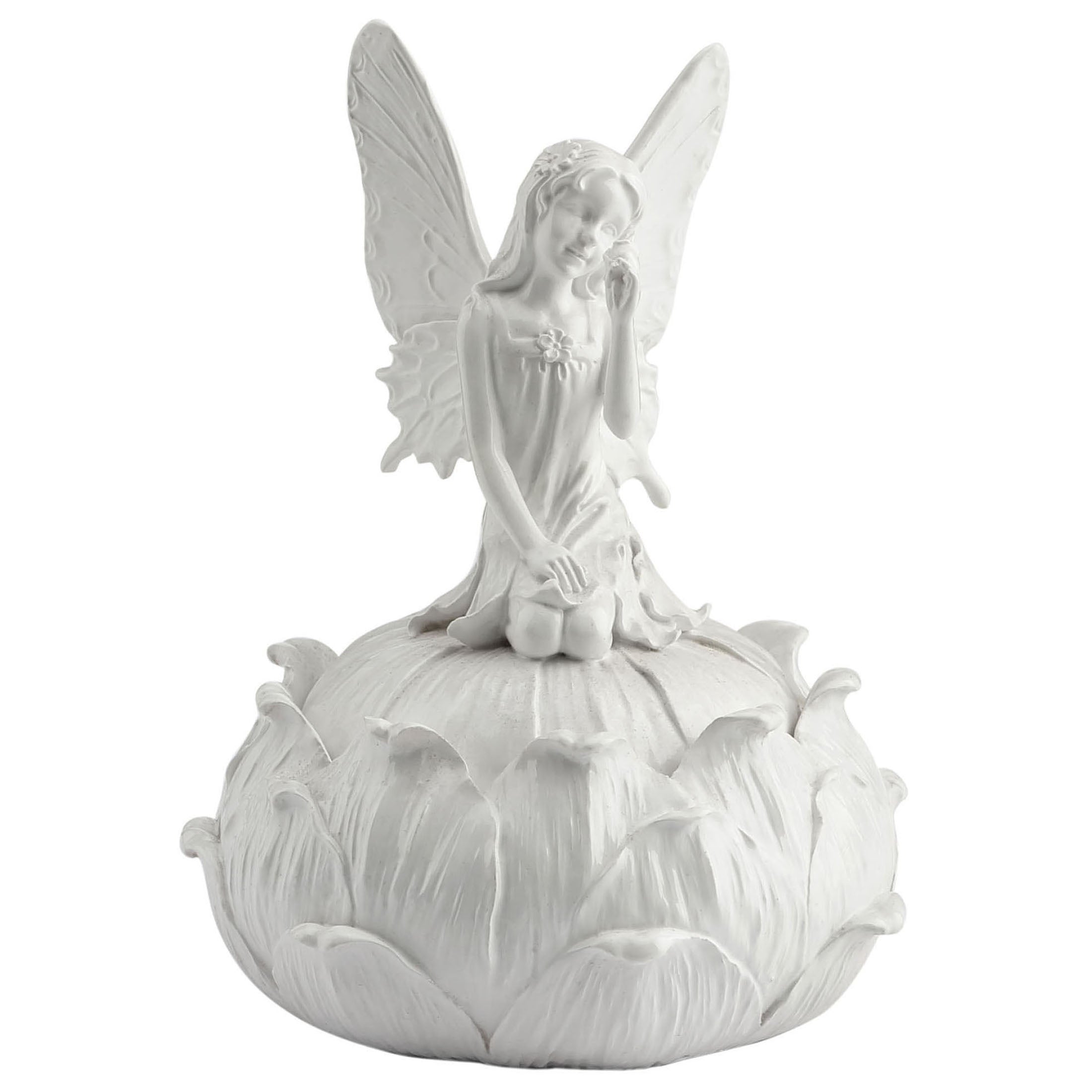 Fairy Picking Flower Trinket Box(White)