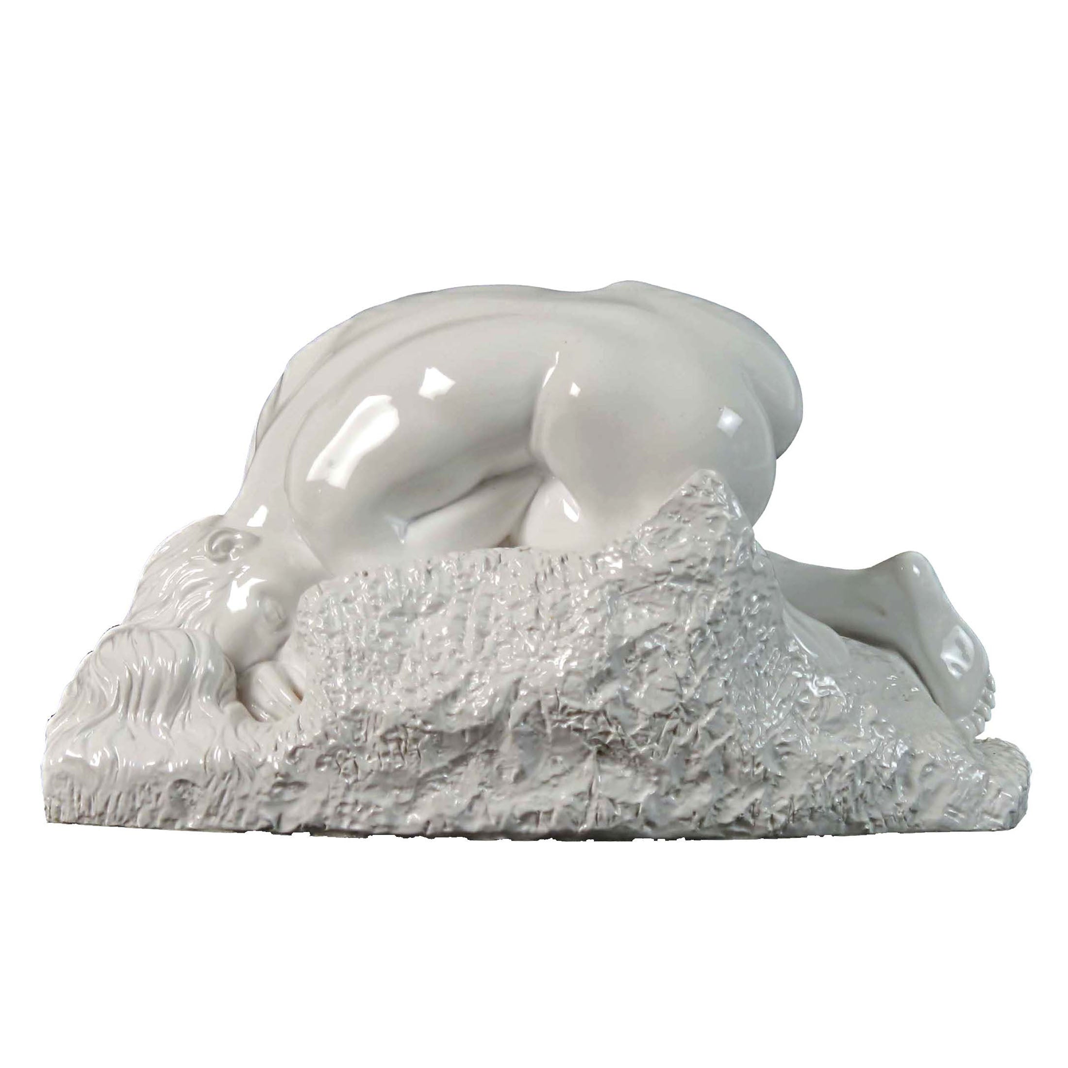 Nude Woman Lying Face Down On The Rock(White)