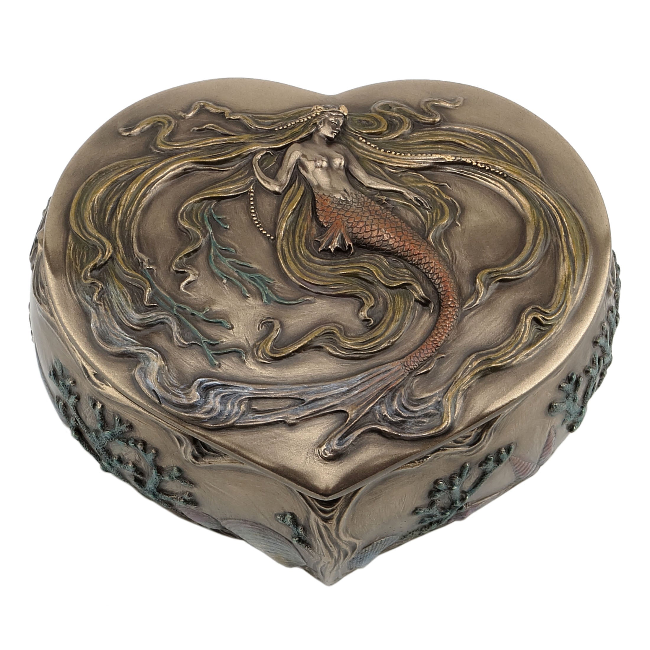 Mermaid Heart Shape Trinket Box