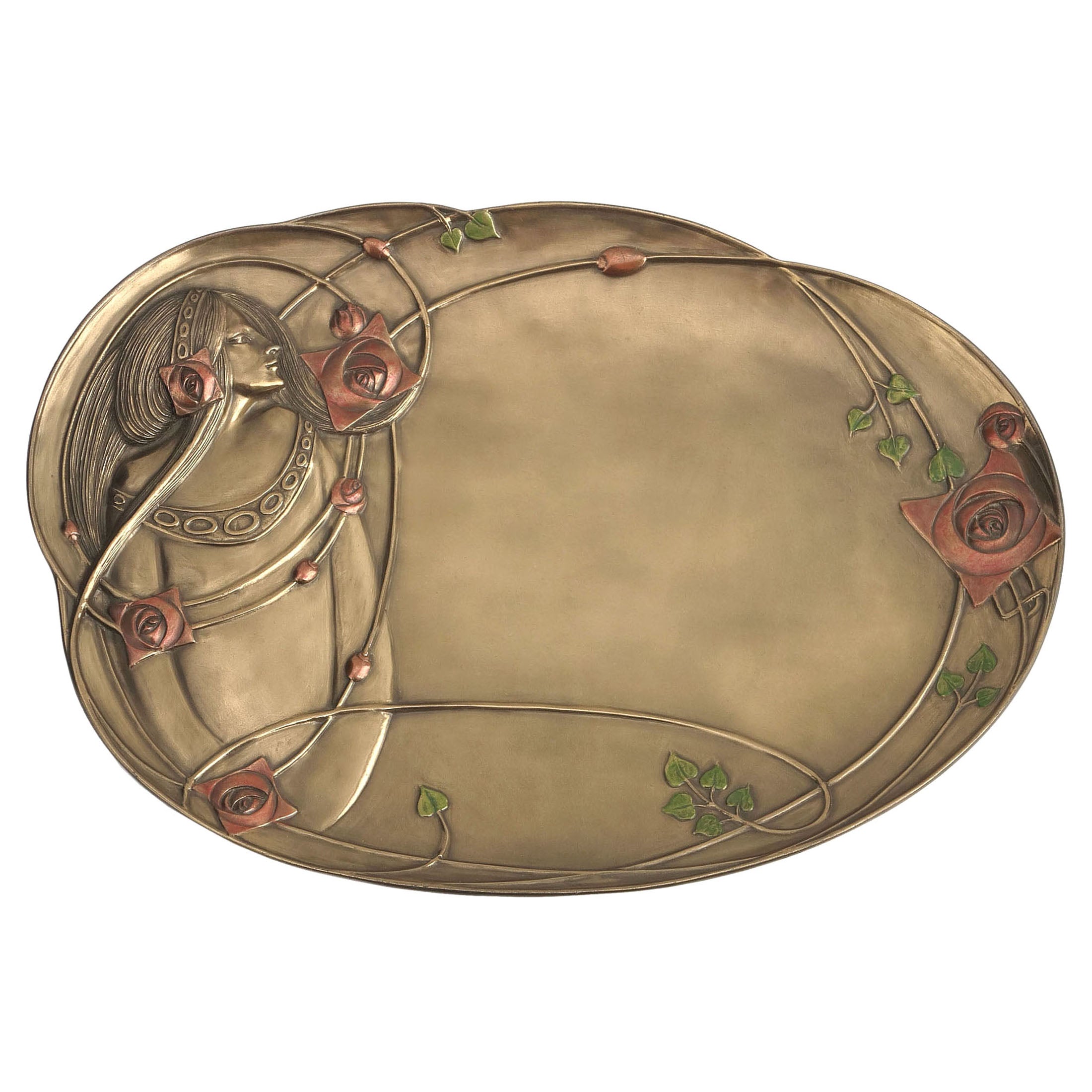 Mackintosh Style Art Nouveau Rose and Lady Plate