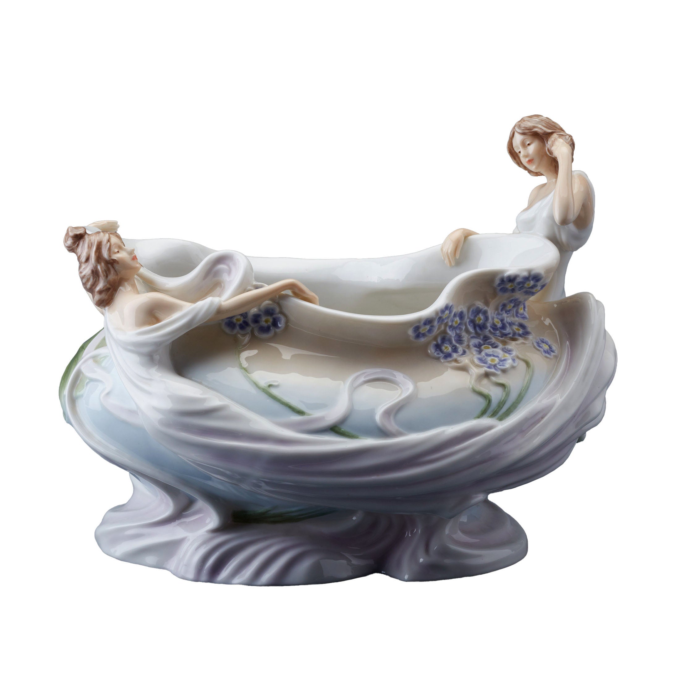 Nymph and Violet Centerpiece Bowl