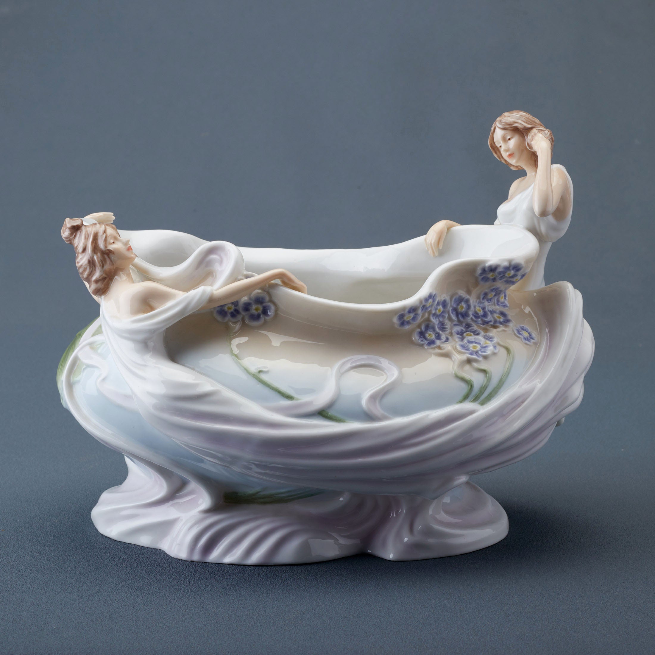 Nymph and Violet Centerpiece Bowl