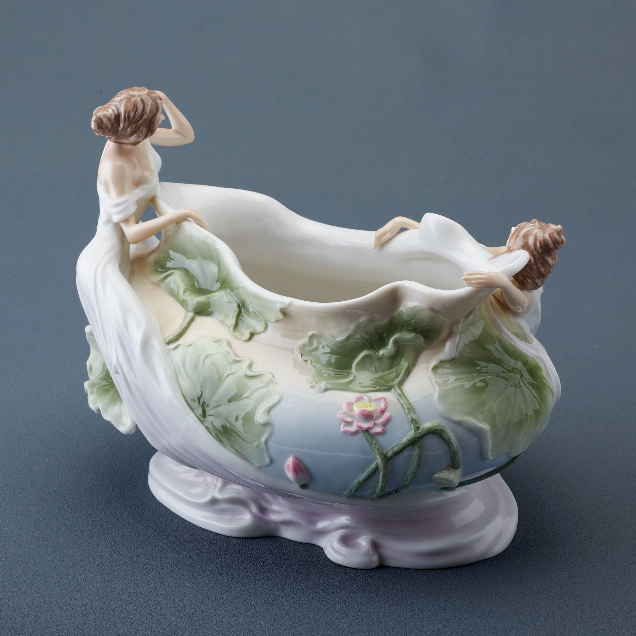 Nymph and Violet Centerpiece Bowl