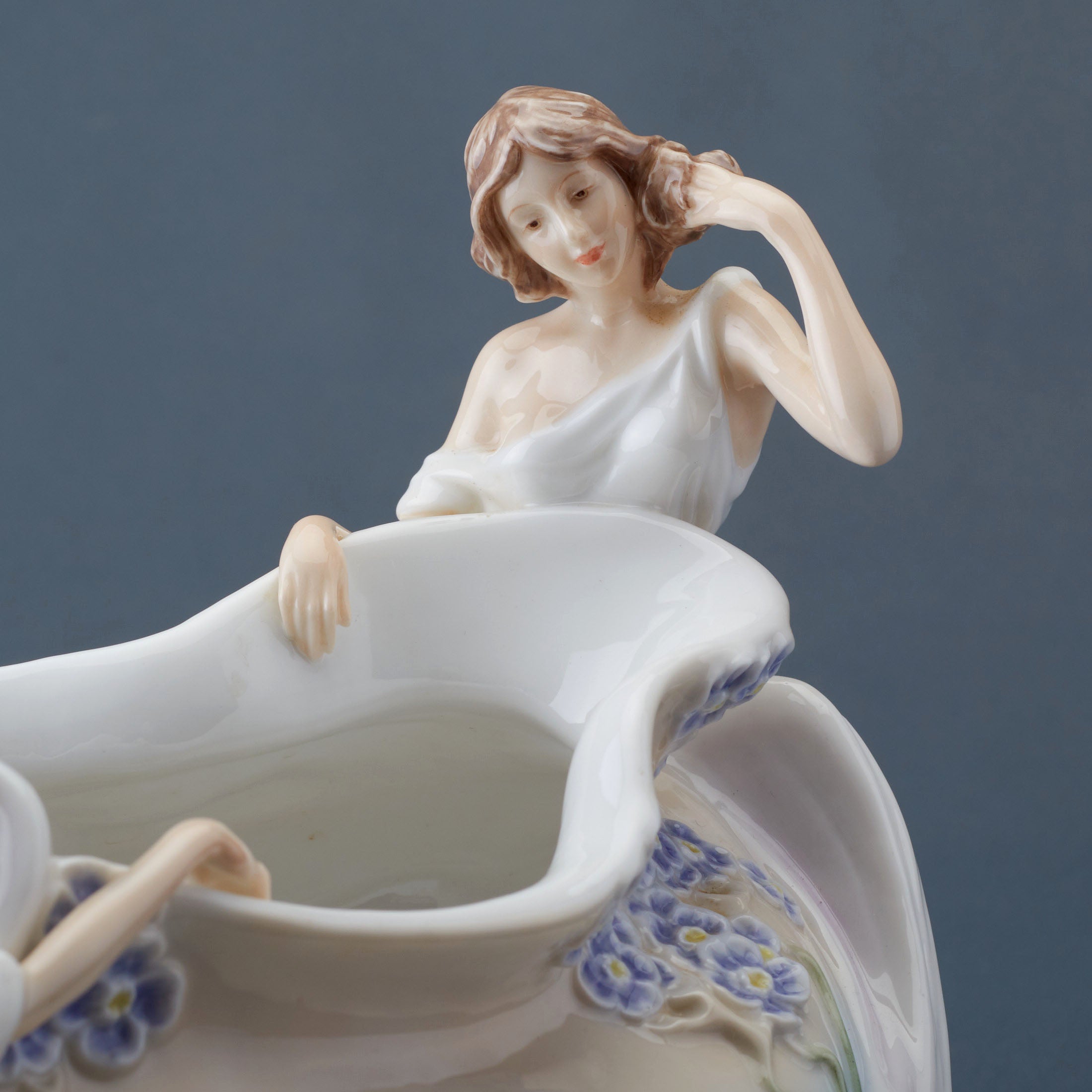 Nymph and Violet Centerpiece Bowl