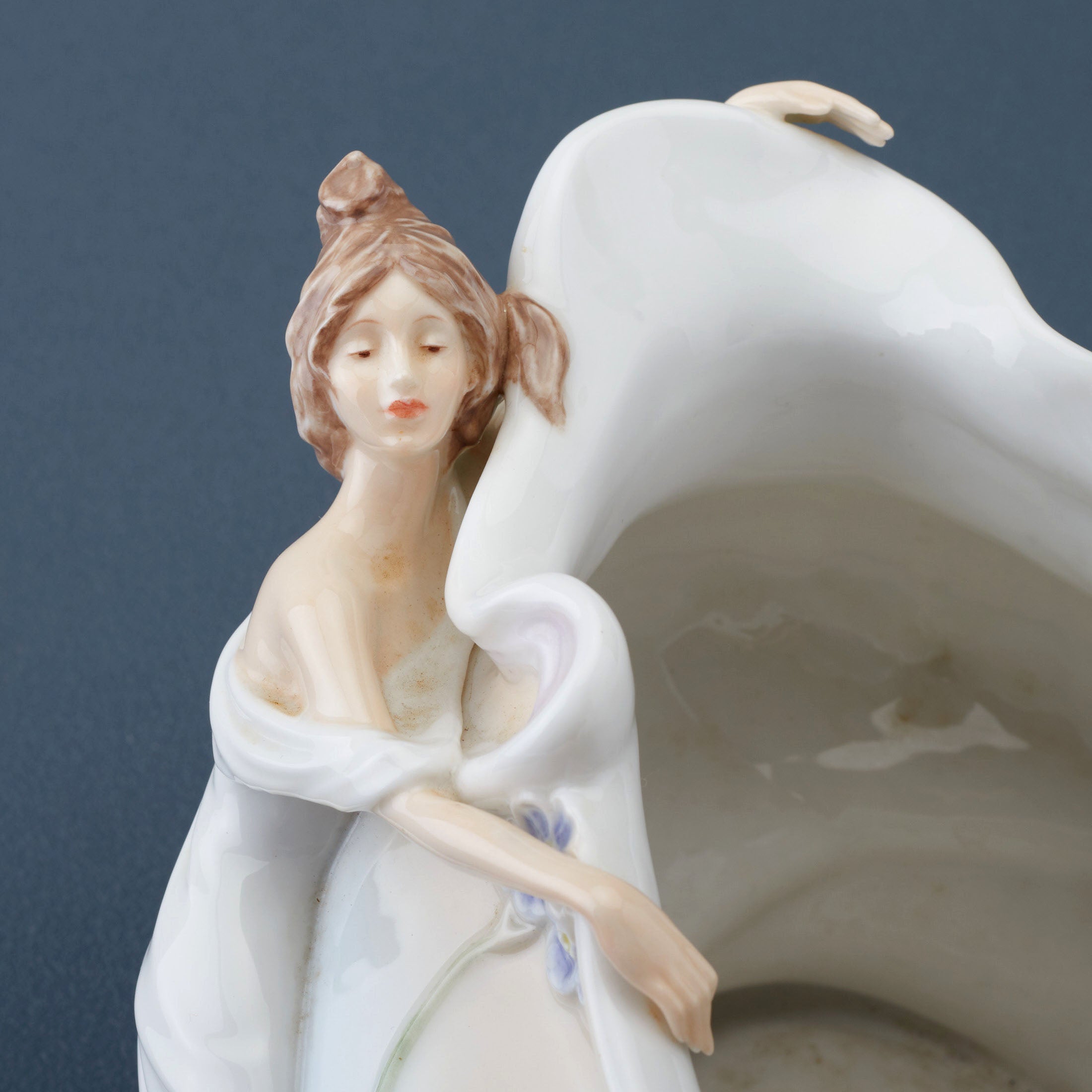 Nymph and Violet Centerpiece Bowl