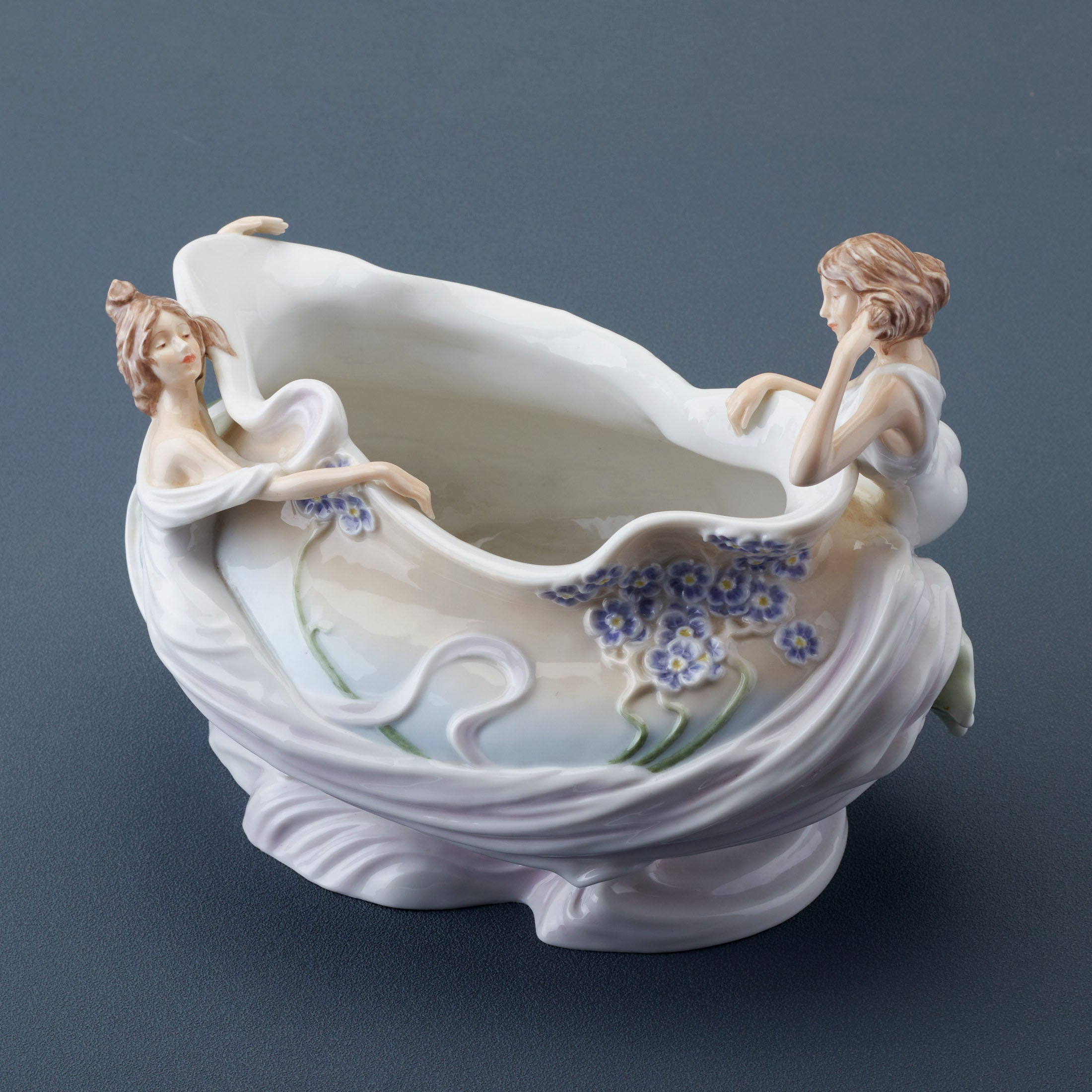 Nymph and Violet Centerpiece Bowl