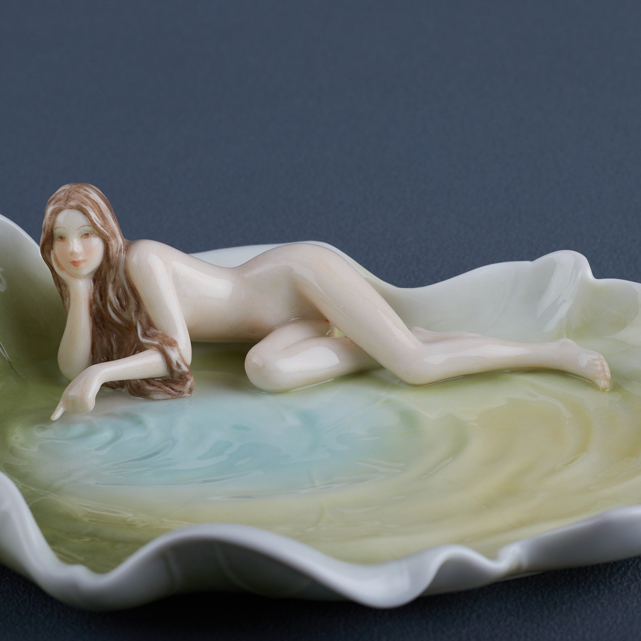 Nude On Lotus Leave Tray
