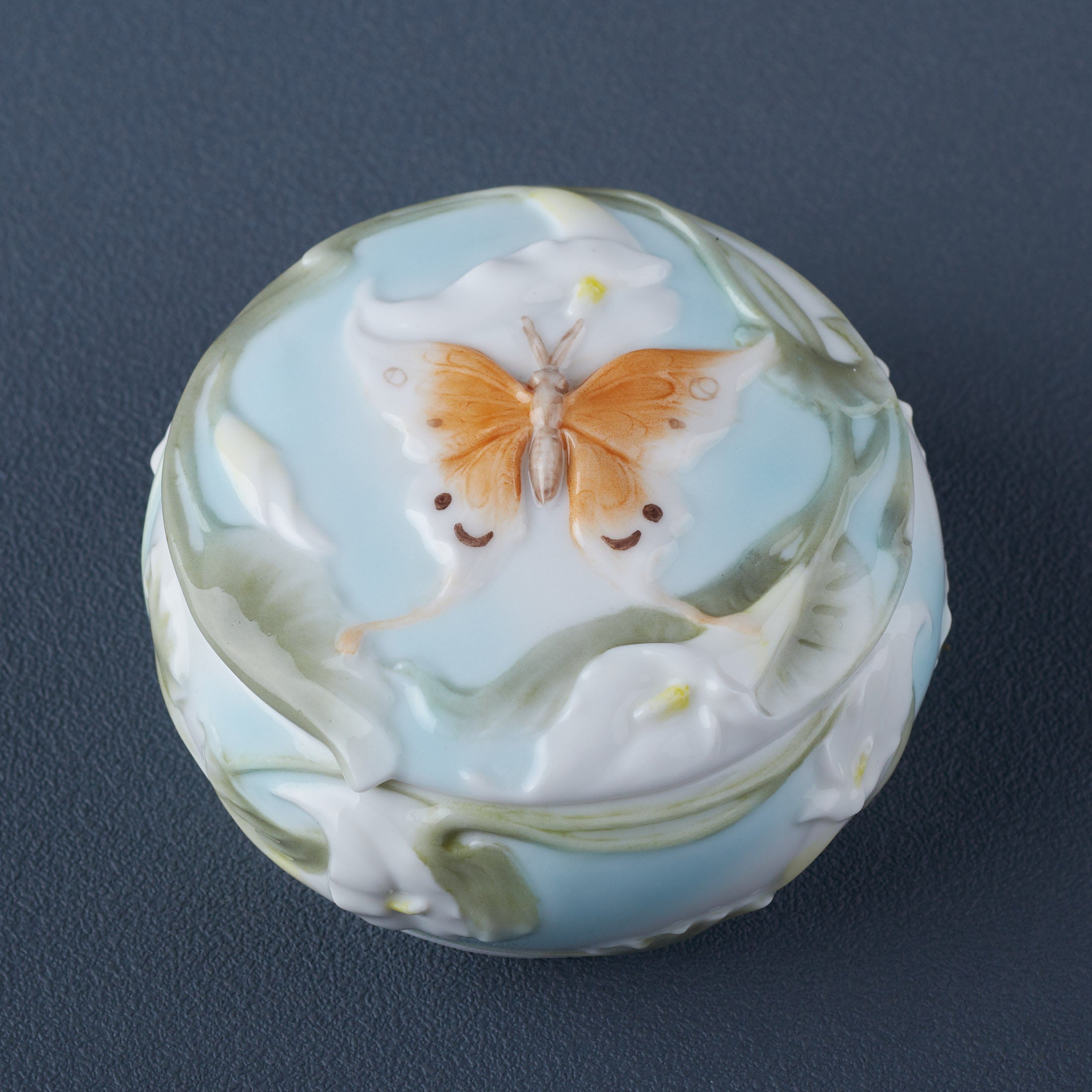 Butterfly and Calla Lily Trinket Box