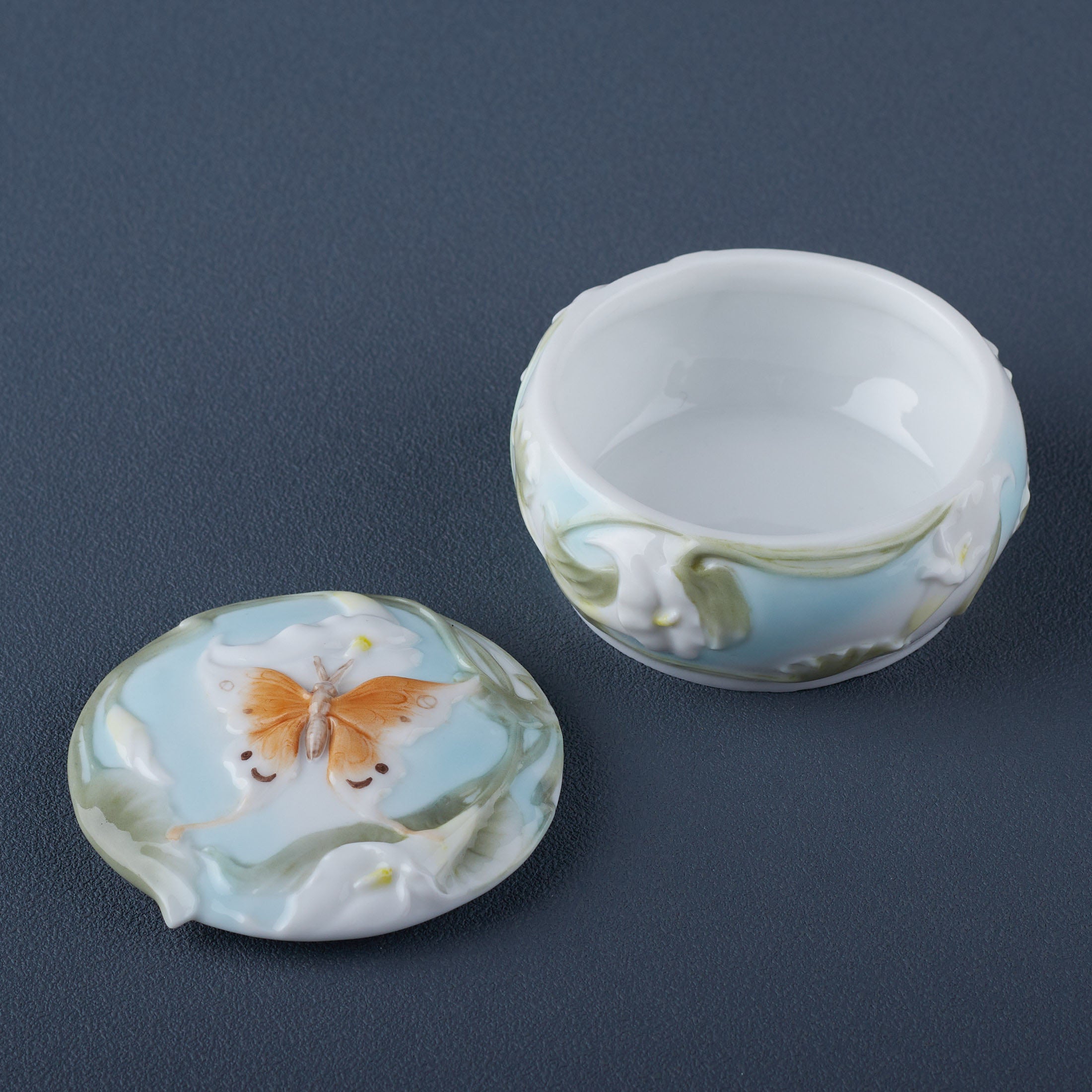 Butterfly and Calla Lily Trinket Box