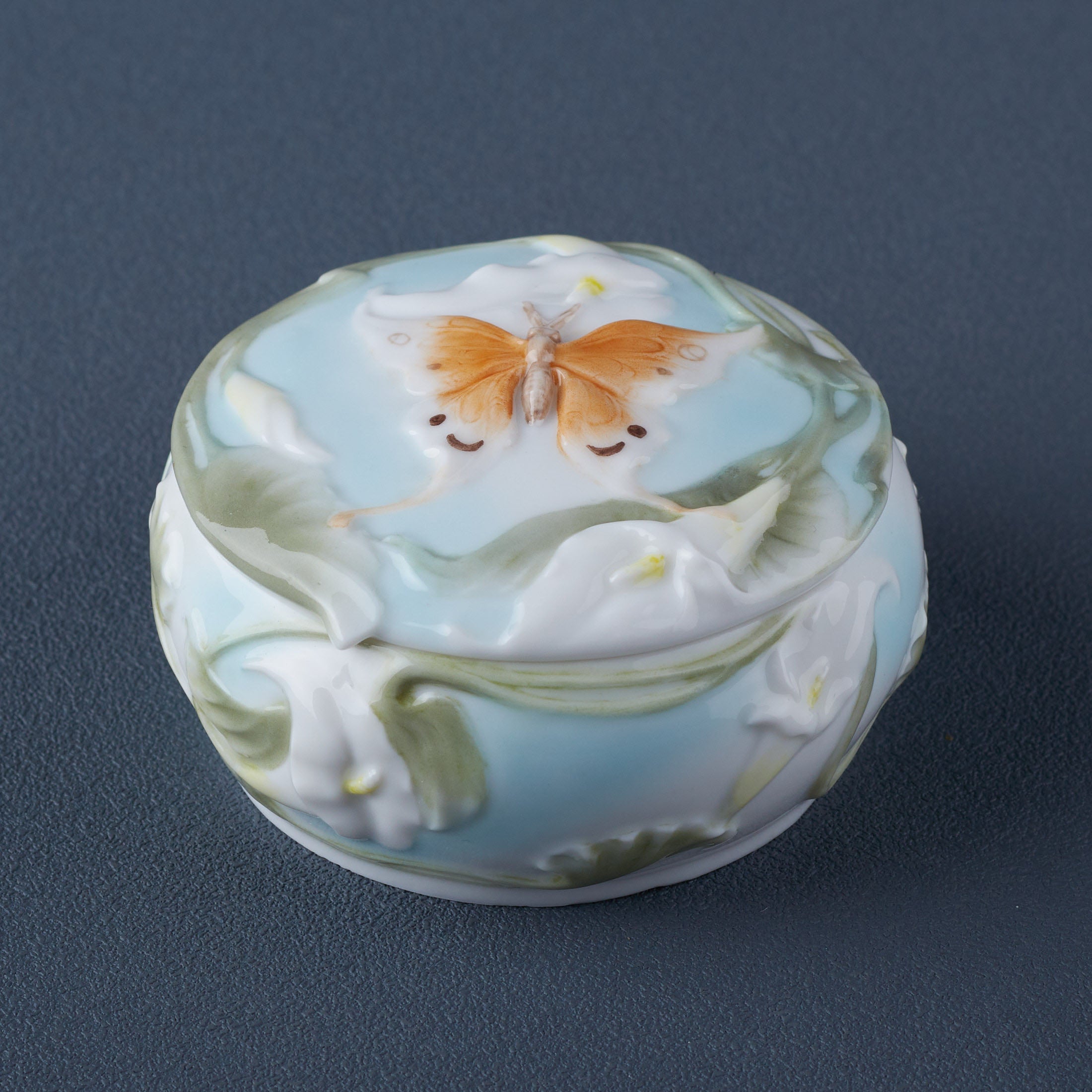 Butterfly and Calla Lily Trinket Box