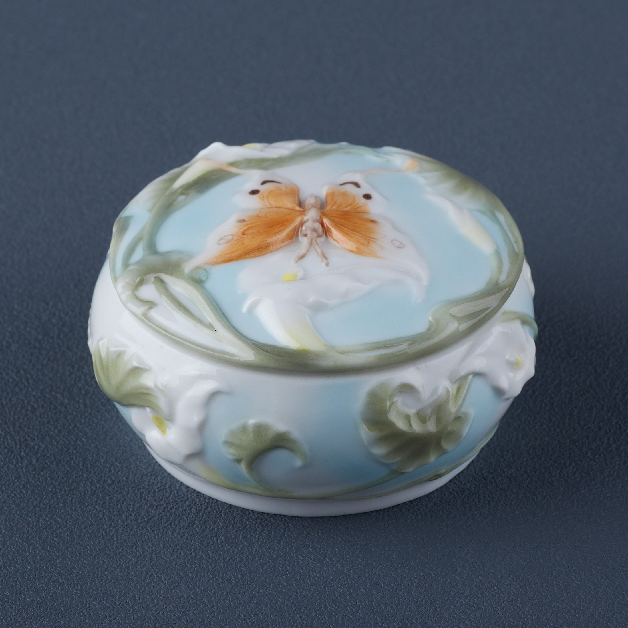 Butterfly and Calla Lily Trinket Box