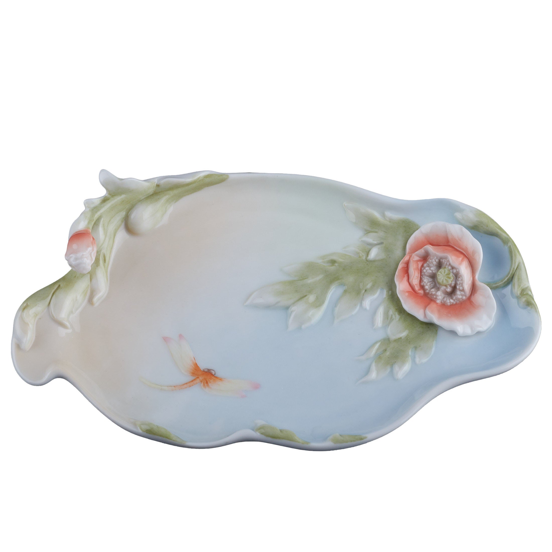 Dragonfly and Poppy Tray