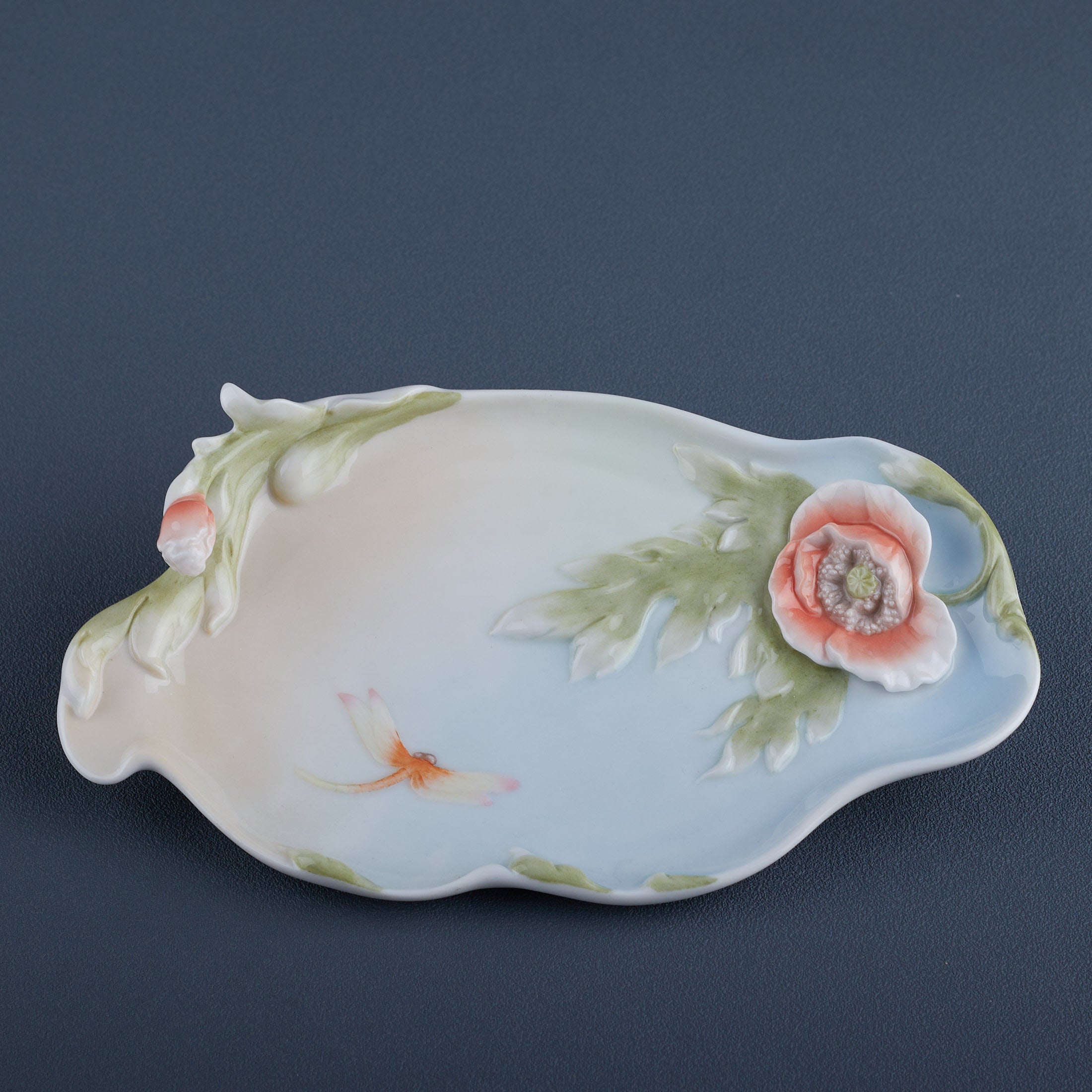 Dragonfly and Poppy Tray