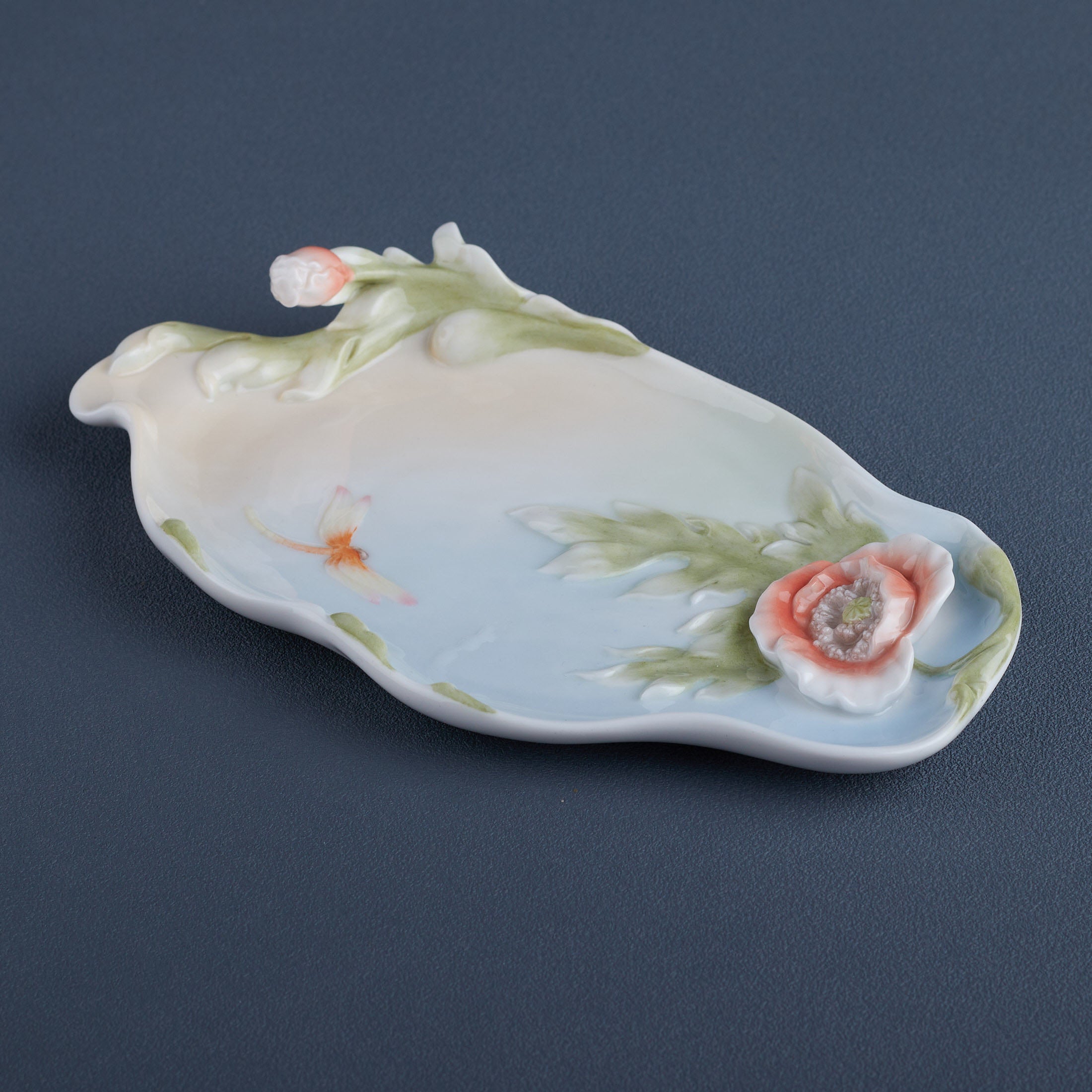 Dragonfly and Poppy Tray