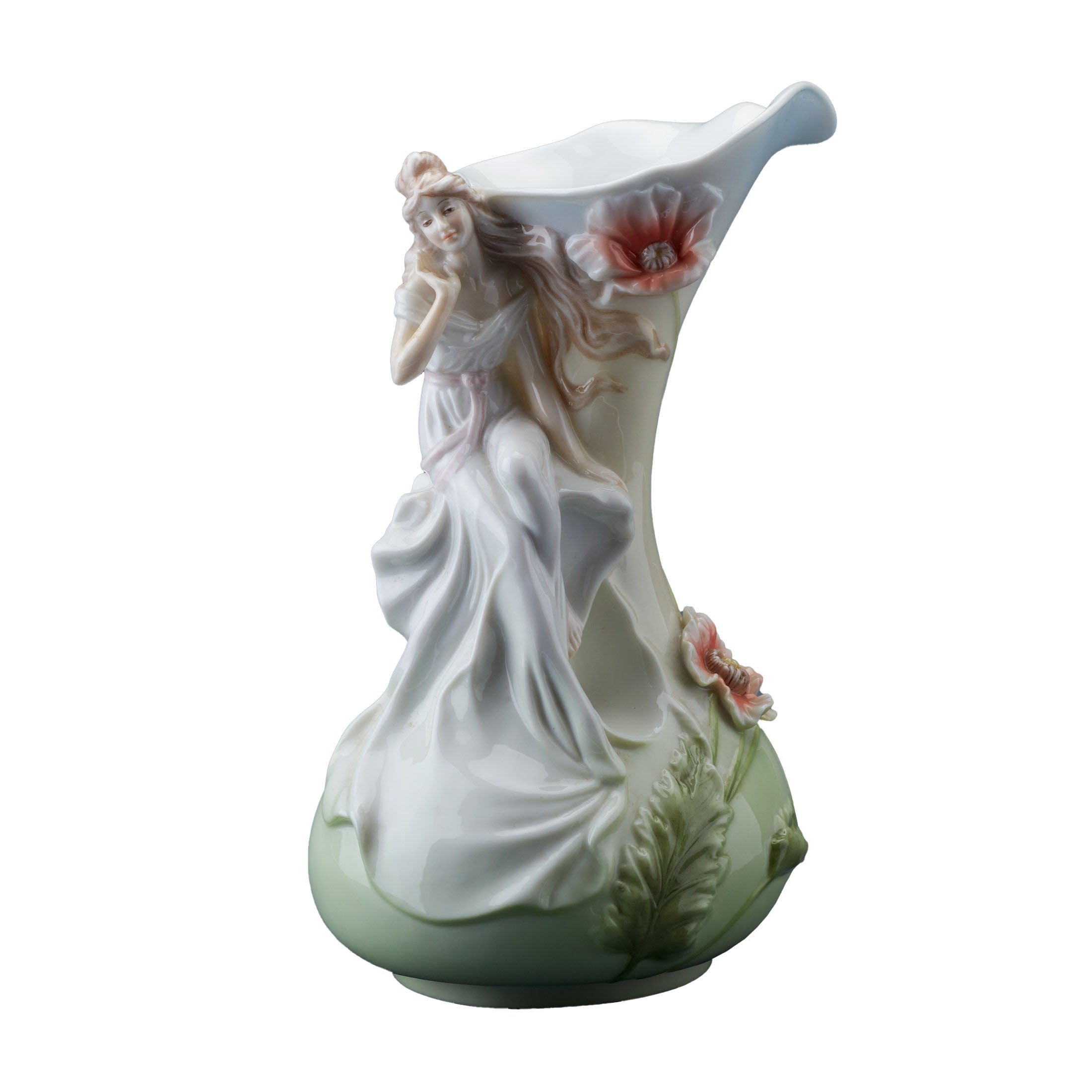 Maiden and Poppy Peek Through Vase